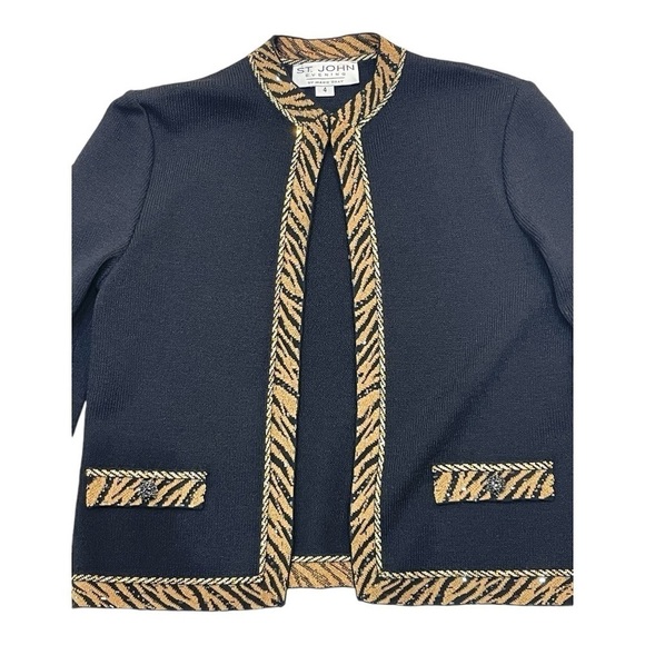 St.John Evening by Marie Gray, Gold and Black Jacket Women’s size 4 - Picture 2 of 13